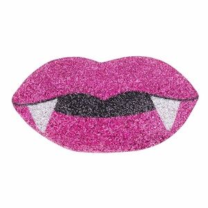 NWT Sparkles Home Vampire Kiss Lips Shaped Rhinestone Bling Pillow - Halloween
